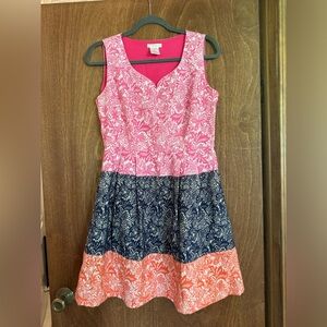 Color block crochet dress